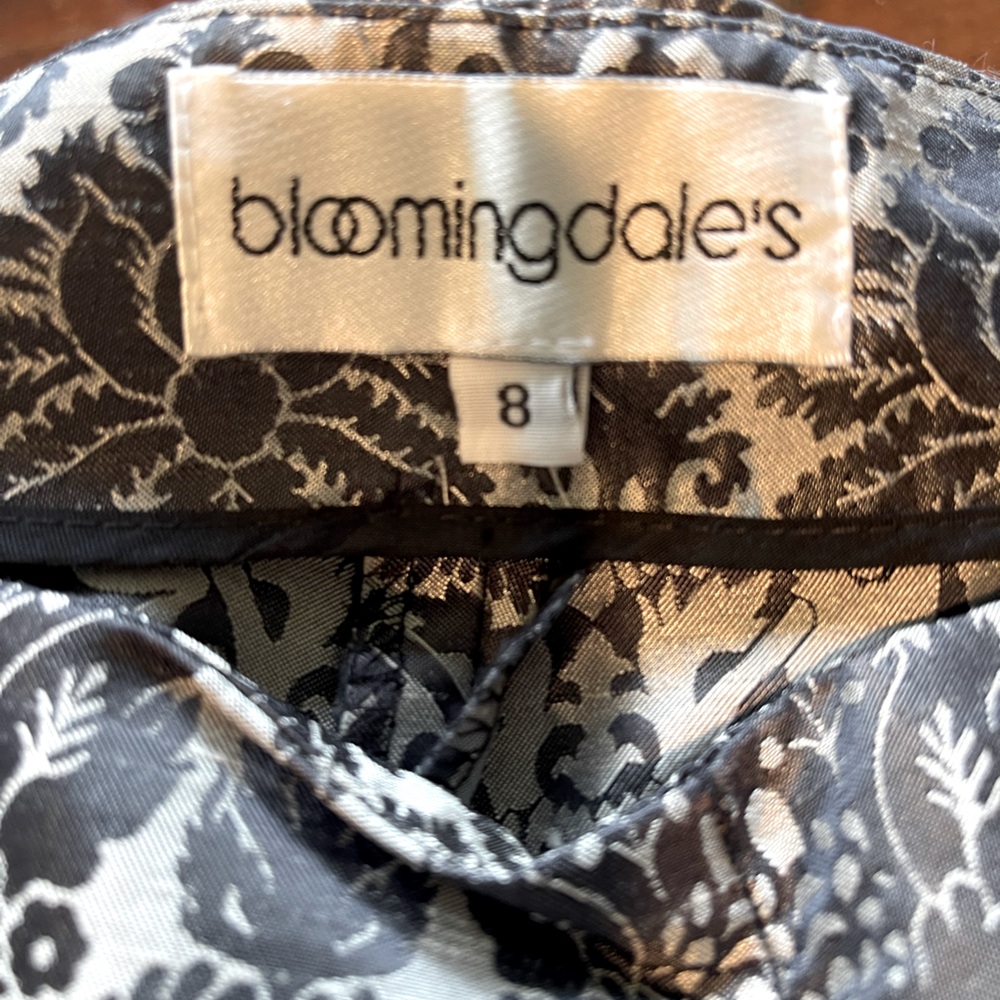 Bloomingdales silver and black evening pants